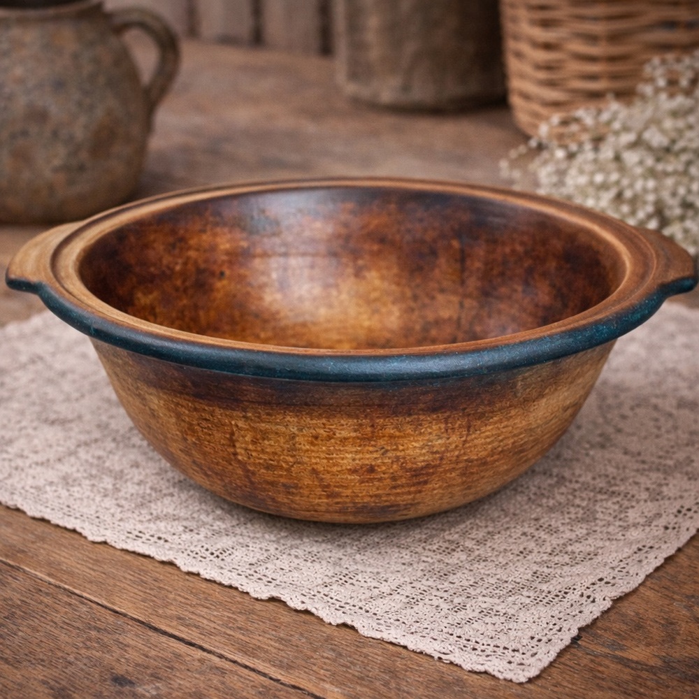 Pampered Chef Stoneware Bowl Vtg Family Heritage Collection Farmhouse Country